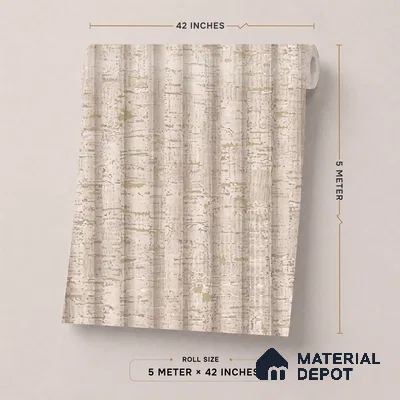 81280-2 | Warm Beige Wood Grain Stripe PVC Patterned Wallpaper - 5 Meter x 42 Inch, 57 Sq. Ft. (Min. 15% Wastage)