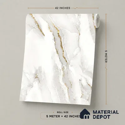 81281-1 | 5 Meter x 42 Inch PVC Marble Look Wallpaper - 57 Sq. Ft. | Minimum 10% wastage during installation