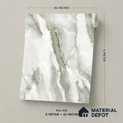 81281-2 | 5 Meter x 42 Inch PVC Marble Look Wallpaper - 57 Sq. Ft. | Minimum 10% wastage during installation
