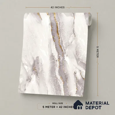 81281-3 | 5 Meter x 42 Inch PVC Marble Look Wallpaper - 57 Sq. Ft. | Minimum 10% wastage during installation