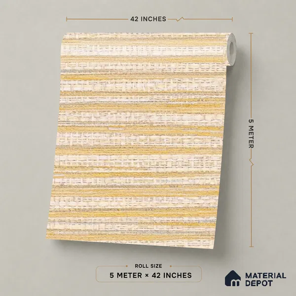 81283-2 | Warm Beige Wood Slat Texture PVC Patterned Wallpaper - 5 Meter x 42 Inch, 57 Sq. Ft. (Min. 15% Wastage)