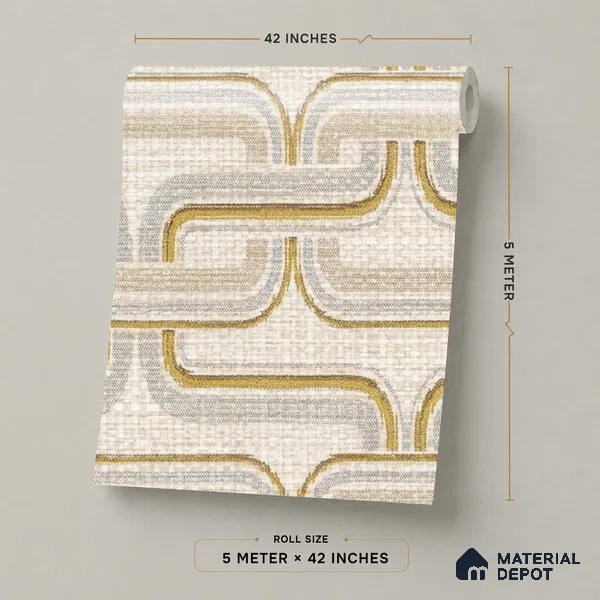 81284-1 | 5 Meter x 42 Inch PVC Patterned Look Wallpaper - 57 Sq. Ft. | Minimum 15% wastage during installation