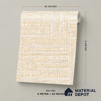 81288-2 | Cream Woven Mat PVC Textured Wallpaper - 5 Meter x 42 Inch, 57 Sq. Ft. (Min. 15% Wastage)
