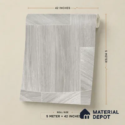 81289-2 | Silver Grey Wood Plank PVC Patterned Wallpaper - 5 Meter x 42 Inch, 57 Sq. Ft. (Min. 15% Wastage)