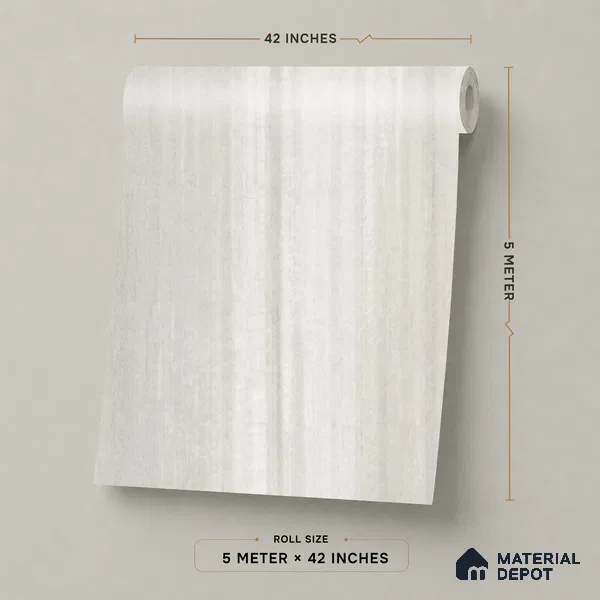 81291-2 | White Brushed Streaks PVC Textured Wallpaper - 5 Meter x 42 Inch, 57 Sq. Ft. (Min. 15% Wastage)