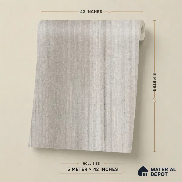 81291-3 | Grey Brushed Streaks PVC Textured Wallpaper - 5 Meter x 42 Inch, 57 Sq. Ft. (Min. 15% Wastage)