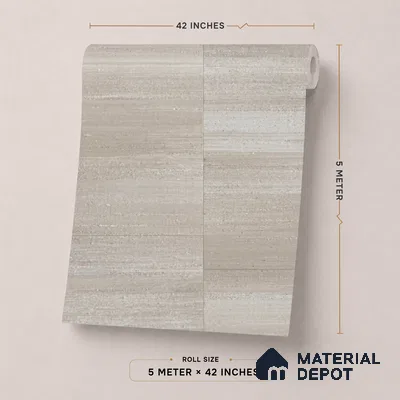 81292-2 | Warm Grey Brick Tile Texture PVC Patterned Wallpaper - 5 Meter x 42 Inch, 57 Sq. Ft. (Min. 15% Wastage)