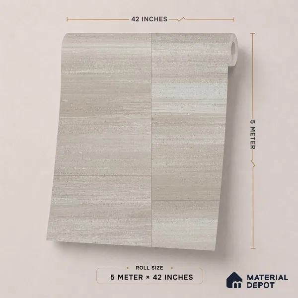 81292-2 | Warm Grey Brick Tile Texture PVC Patterned Wallpaper - 5 Meter x 42 Inch, 57 Sq. Ft. (Min. 15% Wastage)