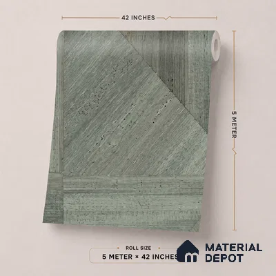 81293-4 | Green Diamond Grid PVC Geometric Wallpaper - 5 Meter x 42 Inch, 57 Sq. Ft. (Min. 15% Wastage)