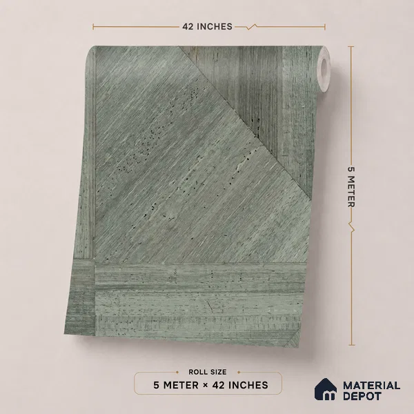 81293-4 | Green Diamond Grid PVC Geometric Wallpaper - 5 Meter x 42 Inch, 57 Sq. Ft. (Min. 15% Wastage)