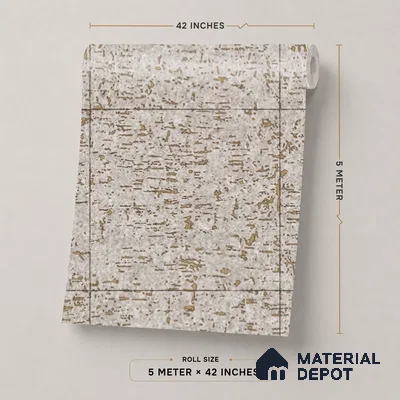 74018-3 | Grey Mottled Brick PVC Textured Wallpaper - 5 Meter x 42 Inch, 57 Sq. Ft. (Min. 15% Wastage)