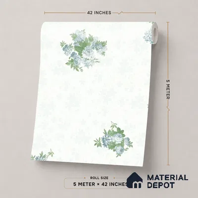 74026-1 | 5 Meter x 42 Inch PVC Florals Look Wallpaper - 57 Sq. Ft. | Minimum 15% wastage during installation