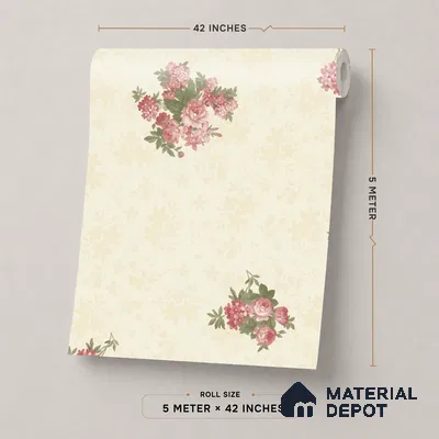 74026-2 | 5 Meter x 42 Inch PVC Florals Look Wallpaper - 57 Sq. Ft. | Minimum 15% wastage during installation