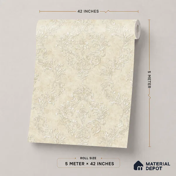 74022-2 | 5 Meter x 42 Inch PVC Patterned Look Wallpaper - 57 Sq. Ft. | Minimum 15% wastage during installation