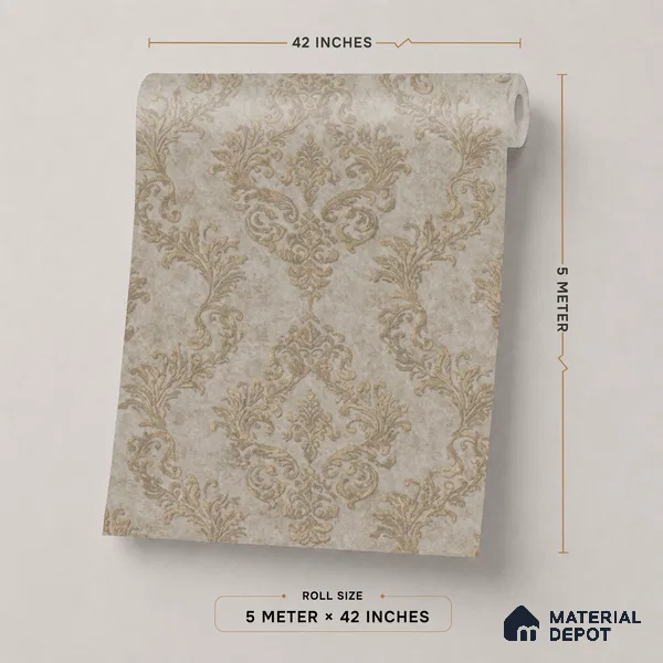 74022-3 | 5 Meter x 42 Inch PVC Patterned Look Wallpaper - 57 Sq. Ft. | Minimum 15% wastage during installation