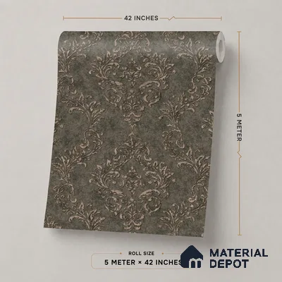 74022-4 | Olive Green Ditsy Floral Texture PVC Patterned Wallpaper - 5 Meter x 42 Inch, 57 Sq. Ft. (Min. 15% Wastage)