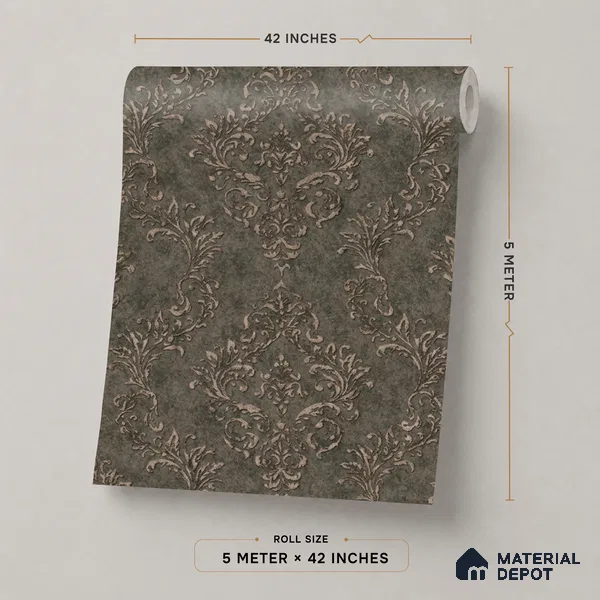 74022-4 | Olive Green Ditsy Floral Texture PVC Patterned Wallpaper - 5 Meter x 42 Inch, 57 Sq. Ft. (Min. 15% Wastage)
