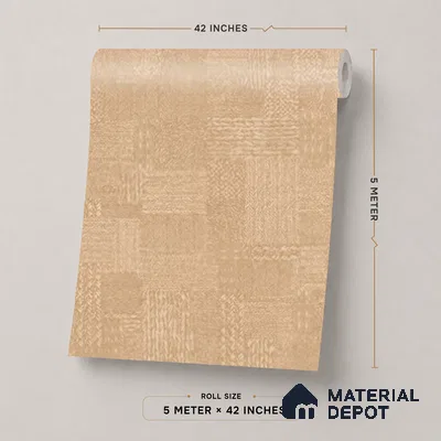 74021-2 | Beige Faint Damask PVC Textured Wallpaper - 5 Meter x 42 Inch, 57 Sq. Ft. (Min. 15% Wastage)