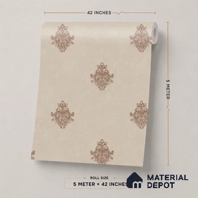 74024-4 | 5 Meter x 42 Inch PVC Damask Look Wallpaper - 57 Sq. Ft. | Minimum 15% wastage during installation