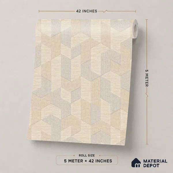 74027-2 | 5 Meter x 42 Inch PVC Patterned Look Wallpaper - 57 Sq. Ft. | Minimum 15% wastage during installation
