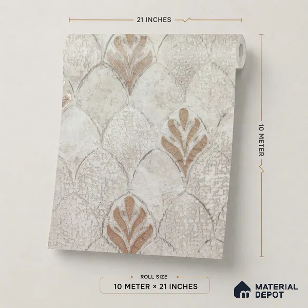 2107 -2 | 10 Meter x 21 Inches Patterned Look Wallpaper - 57.41 Sq. Ft.