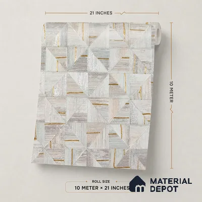 2103 -2 | 10 Meter x 21 Inches Patterned Look Wallpaper - 57.41 Sq. Ft.