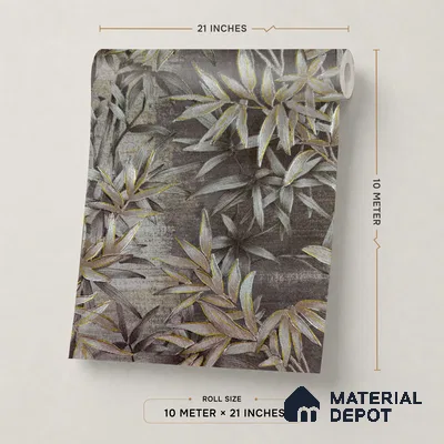 2112 -1 | Grey Bamboo Thicket Floral Wallpaper - 10 Meter x 21 Inches, 57.41 Sq. Ft.