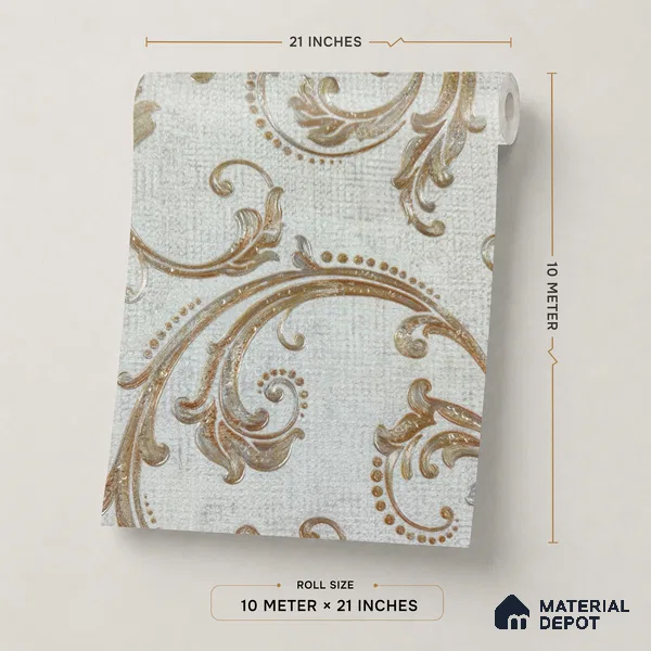 2102 -2 | 10 Meter x 21 Inches Patterned Look Wallpaper - 57.41 Sq. Ft.
