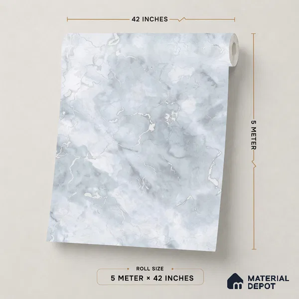 88527-1 | 5 Meter x 42 Inch PVC Marble Look Wallpaper - 57.41 Sq. Ft. | Minimum 10% wastage during installation