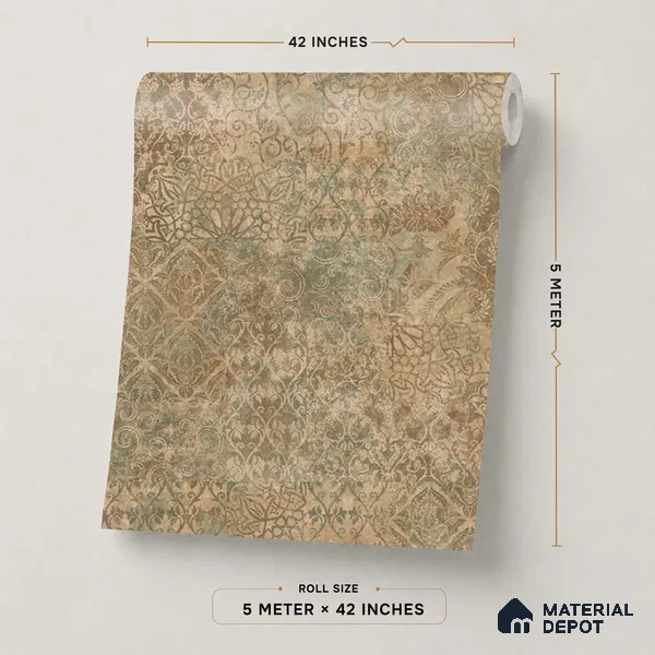88529-2 | 5 Meter x 42 Inch PVC Patterned Look Wallpaper - 57.41 Sq. Ft. | Minimum 15% wastage during installation