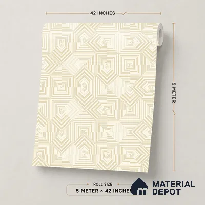 88530-3 | Warm Beige Diamond Grid Texture PVC Patterned Wallpaper - 5 Meter x 42 Inch, 57.41 Sq. Ft. (Min. 15% Wastage)