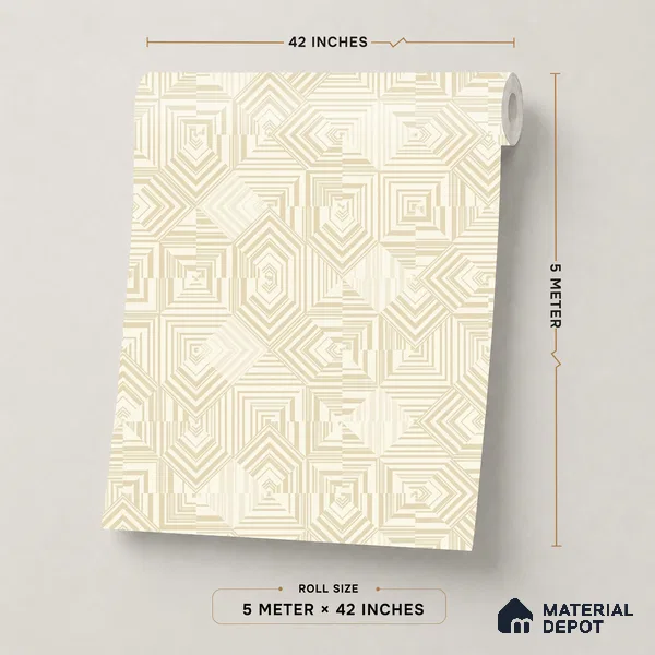 88530-3 | Warm Beige Diamond Grid Texture PVC Patterned Wallpaper - 5 Meter x 42 Inch, 57.41 Sq. Ft. (Min. 15% Wastage)