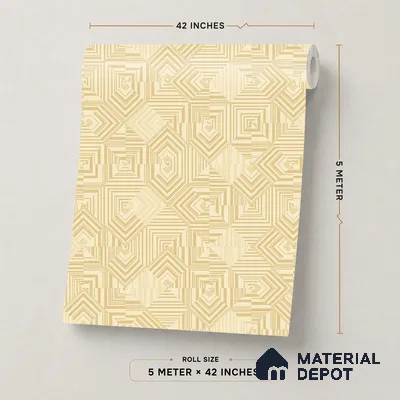 88530-4 | Golden Yellow Diamond Grid Texture PVC Patterned Wallpaper - 5 Meter x 42 Inch, 57.41 Sq. Ft. (Min. 15% Wastage)