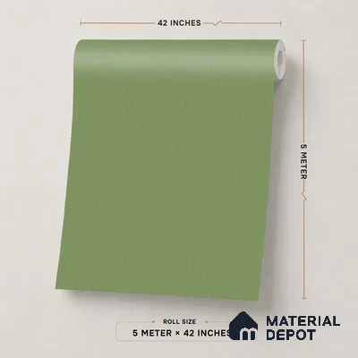 88536-2 | Green Smooth Matte PVC Textured Wallpaper - 5 Meter x 42 Inch, 57.41 Sq. Ft. (Min. 15% Wastage)