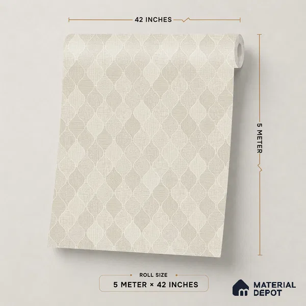 88538-4 | 5 Meter x 42 Inch PVC Patterned Look Wallpaper - 57.41 Sq. Ft. | Minimum 15% wastage during installation