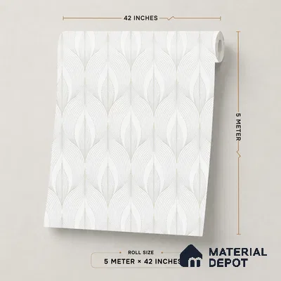 88540-2 | Off-White Leaf Texture PVC Patterned Wallpaper - 5 Meter x 42 Inch, 57.41 Sq. Ft. (Min. 15% Wastage)