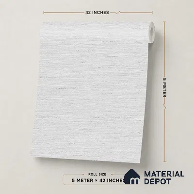 88542-4 | Grey Grasscloth Streak PVC Textured Wallpaper - 5 Meter x 42 Inch, 57.41 Sq. Ft. (Min. 15% Wastage)