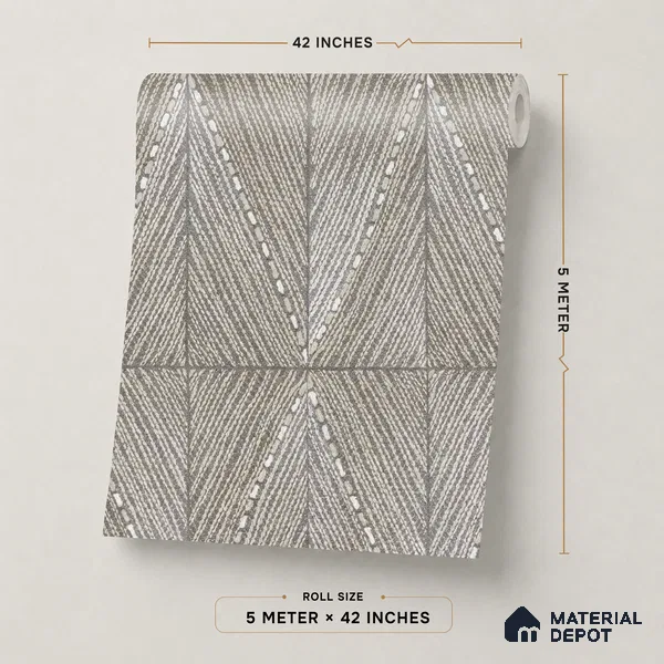 OR02-3 | Warm Taupe Diamond Dot Texture PVC Patterned Wallpaper - 5 Meter x 42 Inch, 57 Sq. Ft. (Min. 15% Wastage)