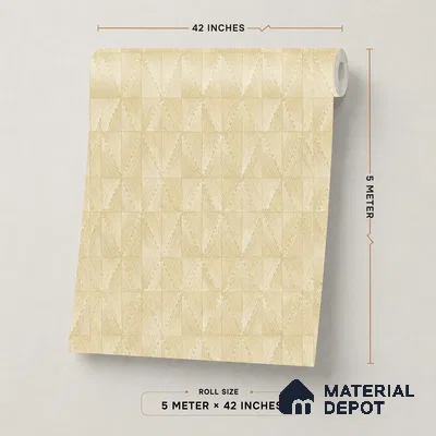 OR02-6 | Golden Beige Diamond Texture PVC Patterned Wallpaper - 5 Meter x 42 Inch, 57 Sq. Ft. (Min. 15% Wastage)