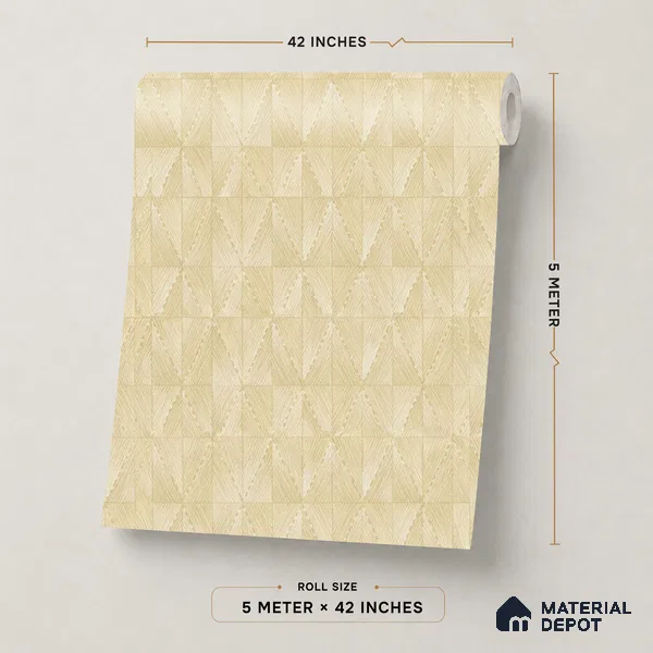 OR02-6 | Golden Beige Diamond Texture PVC Patterned Wallpaper - 5 Meter x 42 Inch, 57 Sq. Ft. (Min. 15% Wastage)