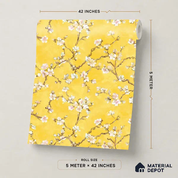 OR05-3 | 5 Meter x 42 Inch PVC Florals Look Wallpaper - 57 Sq. Ft. | Minimum 15% wastage during installation