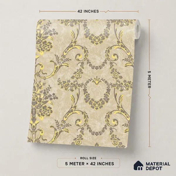 OR09-3 | 5 Meter x 42 Inch PVC Patterned Look Wallpaper - 57 Sq. Ft. | Minimum 15% wastage during installation