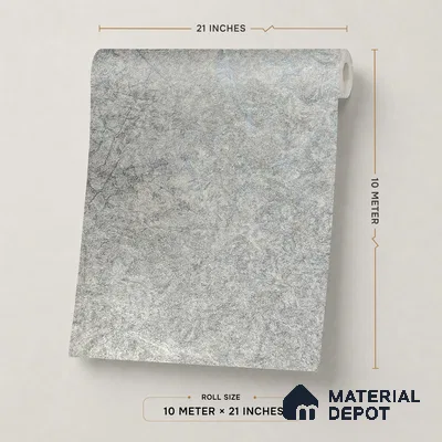 Z1003-4 | Grey Crinkled Foil PVC Textured Wallpaper - 10 Meter x 21 Inch, 57 Sq. Ft. (Min. 15% Wastage)