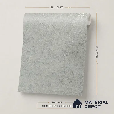 Z1003-2 | Grey Crinkled Foil PVC Textured Wallpaper - 10 Meter x 21 Inch, 57 Sq. Ft. (Min. 15% Wastage)