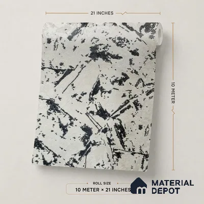 Z1004-3 | White Shattered Ink PVC Textured Wallpaper - 10 Meter x 21 Inch, 57 Sq. Ft. (Min. 15% Wastage)