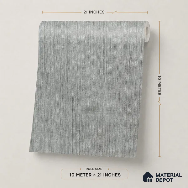 Z1002-3 | Grey Vertical Strie PVC Textured Wallpaper - 10 Meter x 21 Inch, 57 Sq. Ft. (Min. 15% Wastage)