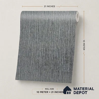 Z1002-8 | Grey Vertical Brushed PVC Textured Wallpaper - 10 Meter x 21 Inch, 57 Sq. Ft. (Min. 15% Wastage)