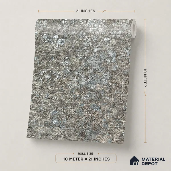 Z1007-6 | Grey Oxidised Speckle PVC Textured Wallpaper - 10 Meter x 21 Inch, 57 Sq. Ft. (Min. 15% Wastage)
