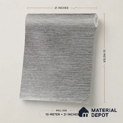 Z1010-7 | Grey Brushed Metal PVC Textured Wallpaper - 10 Meter x 21 Inch, 57 Sq. Ft. (Min. 15% Wastage)