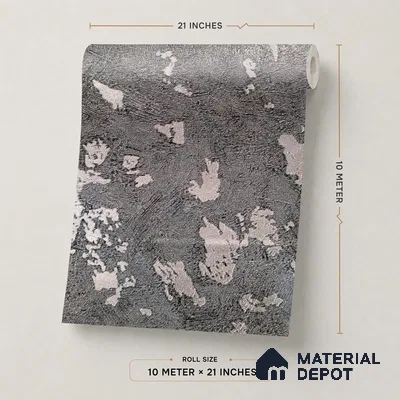 Z1000-6 | Charcoal Blush Patches PVC Textured Wallpaper - 10 Meter x 21 Inch, 57 Sq. Ft. (Min. 15% Wastage)